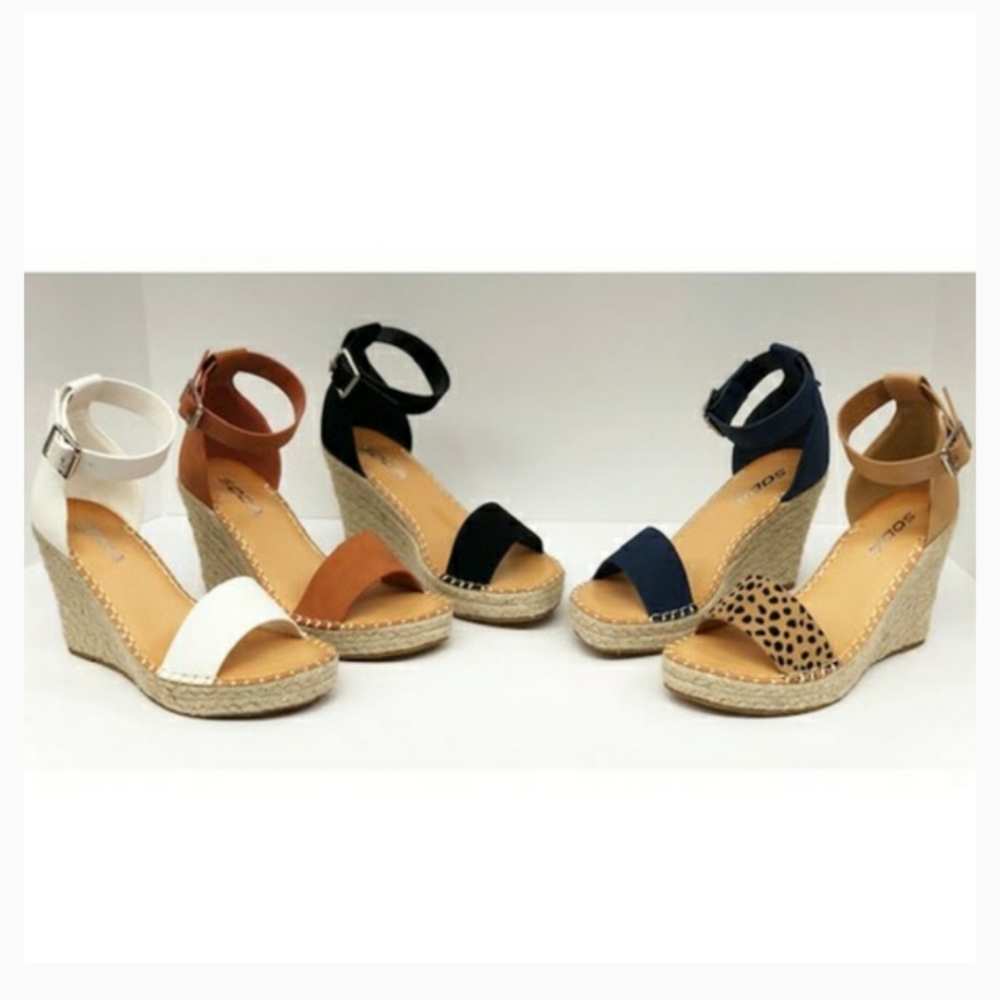 Peach Espadrille Wedge Sandal - Picture 3 of 3